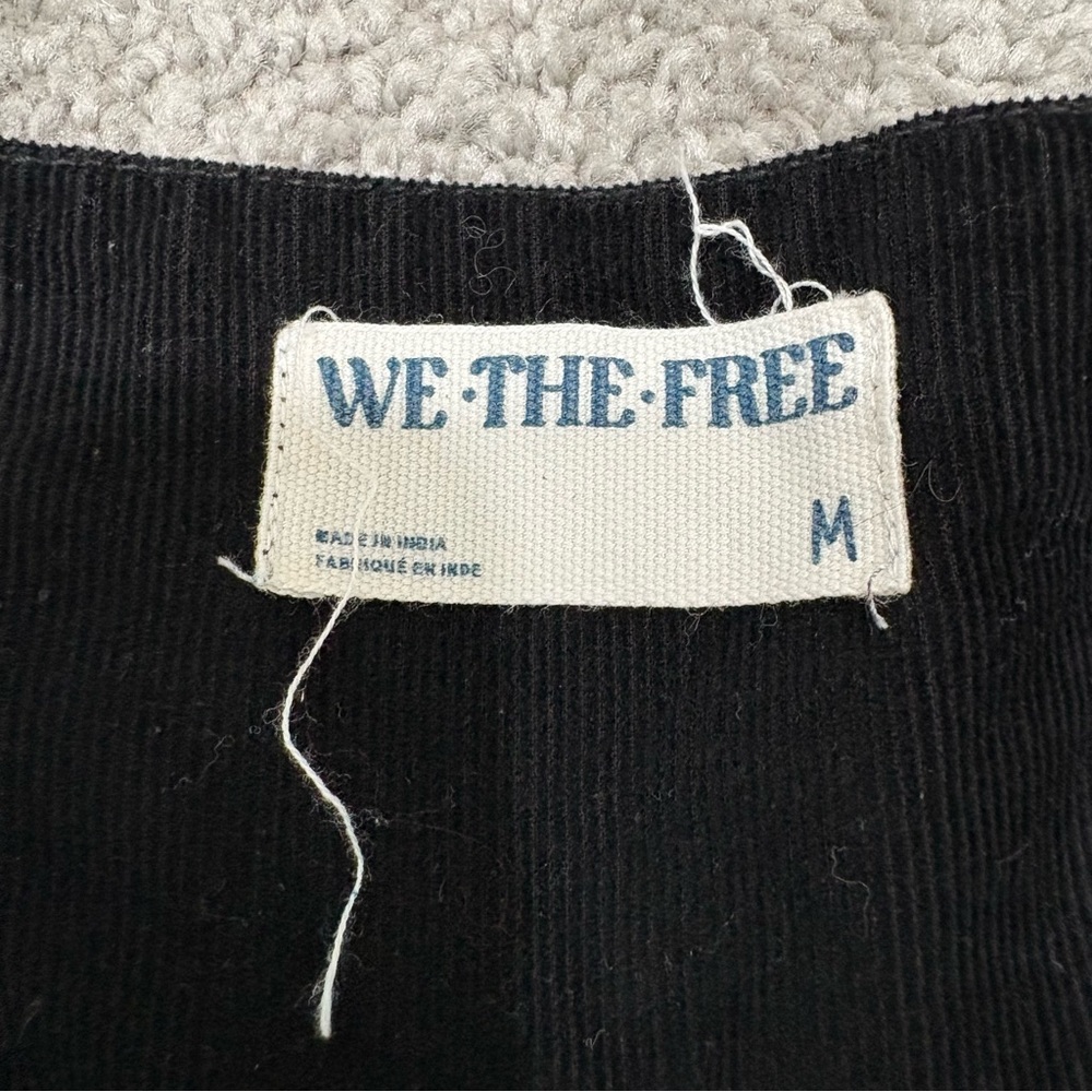 Free People Black Cropped Wide-Leg Smocked Waist Pants - Picture 7 of 13